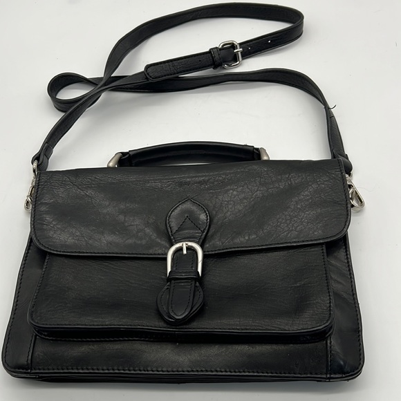 Wilsons Leather Handbags - Wilsons Black Leather Cross Body with Multiple Compartments